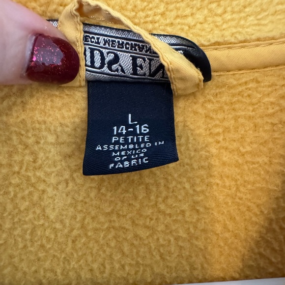 Lands’ End Aircore 200 Yellow Poly Fleece Full Front Zip Jacket- size LP (14/16) - Picture 4 of 6